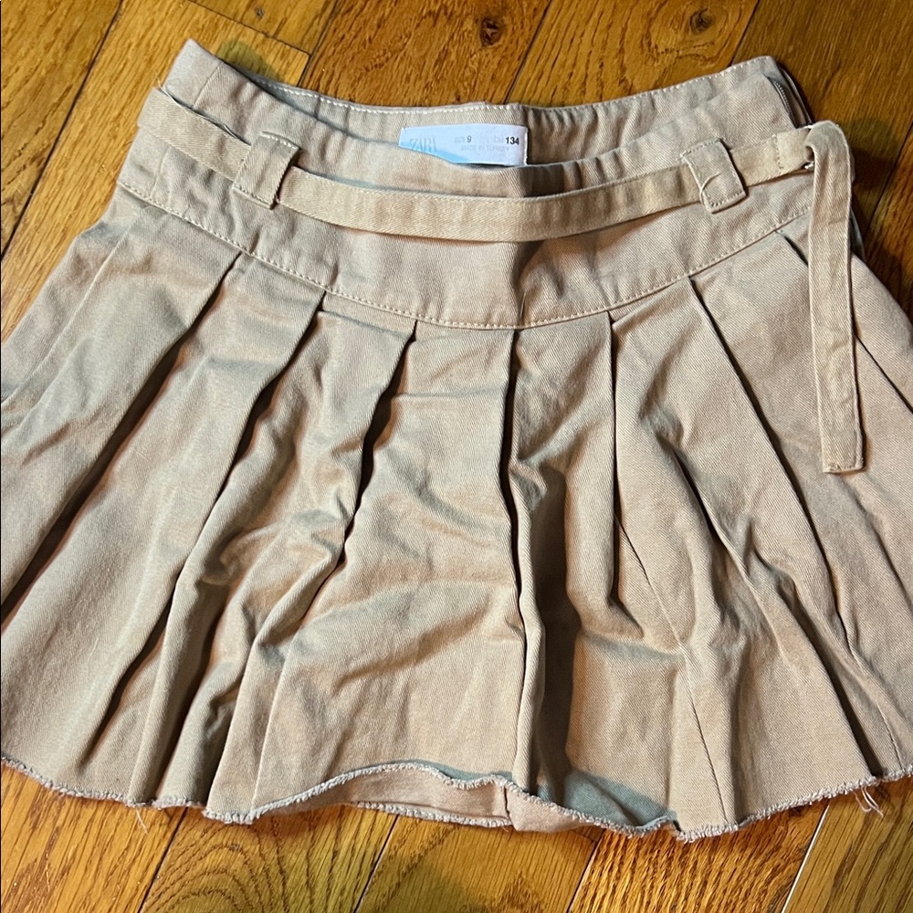 Zara Beige Belted Skirt